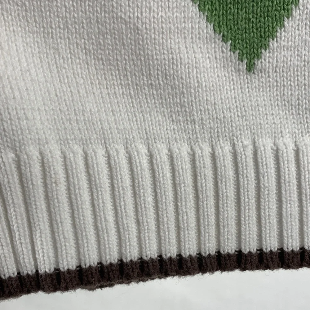 The Children's Place White and Green Argyle Vest Kids Size 5/6 Preppy Fall